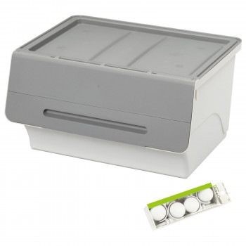 収納ケース フロック ワイド30深型 3個組 キャスター付き fr-W30-3+K サンドグレー/GY