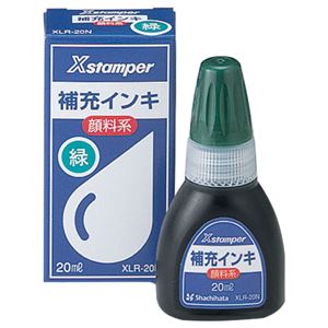 （まとめ） シヤチハタ Xスタンパー 補充インキ 顔料系全般用 20ml 緑 XLR-20N 1個 (×10セット)