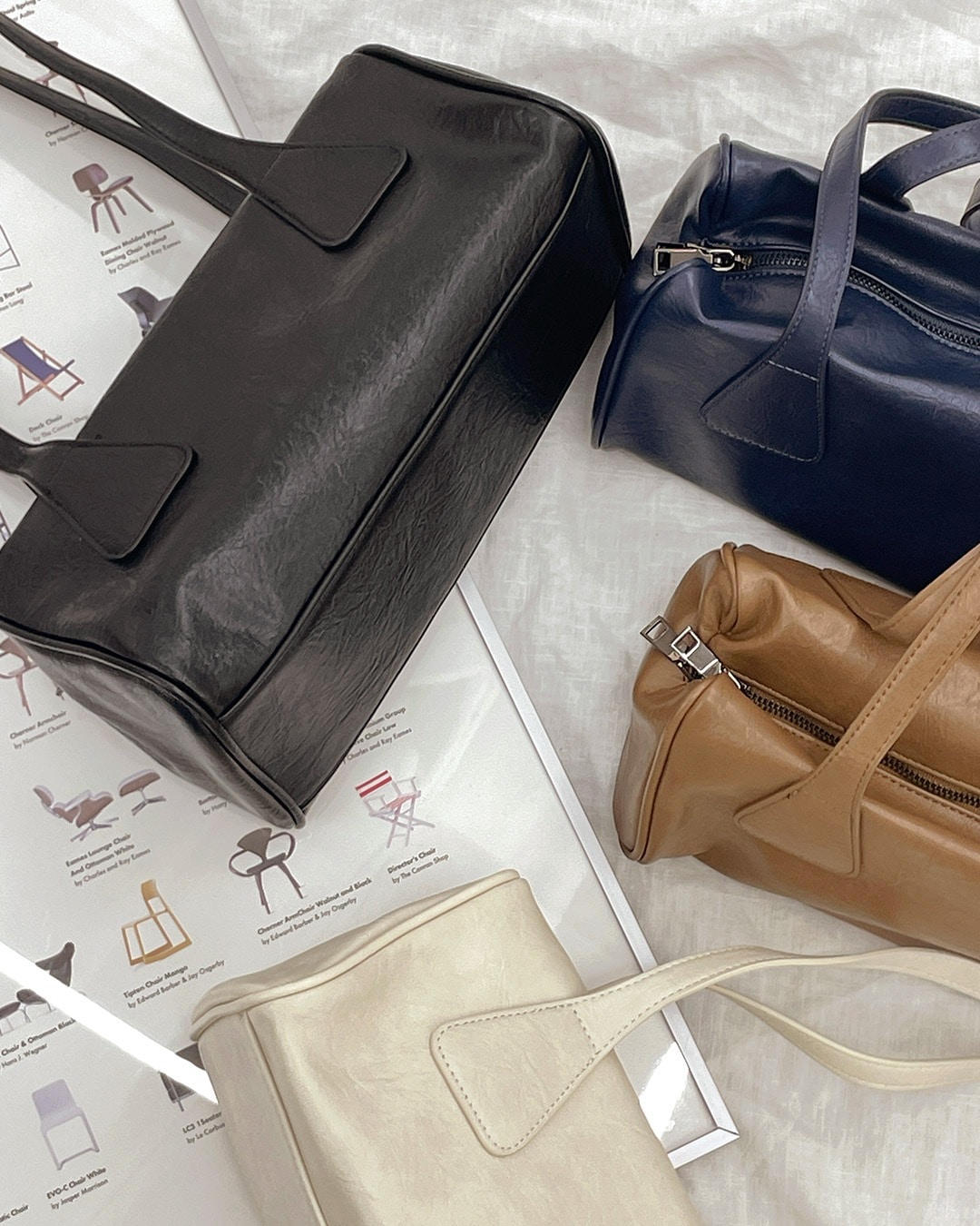 フェイクレザースクエアショルダーバック韓国ファッション レディース