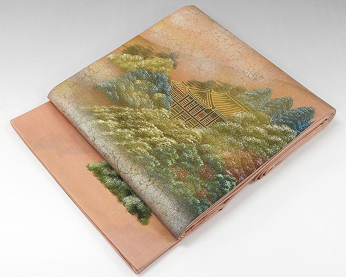 袋帯 正絹 風景模様 袋帯 良品 リサイクル