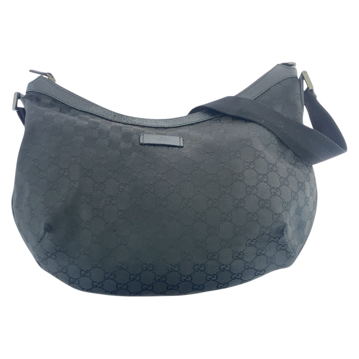 ブラック 黒 シルバー金具 GGキャンバス/レザー 189752 斜め掛け ショルダーバッグ レディース 503782