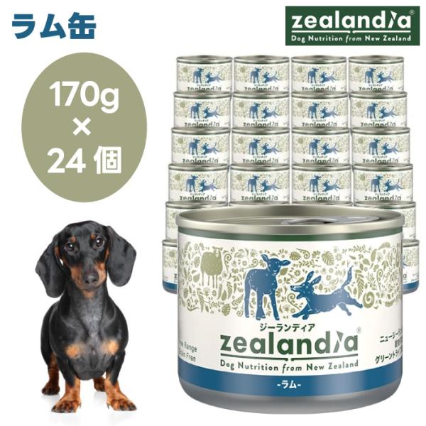 zealandia ジーランディア ラム缶 170g×24缶セット ドッグフード 犬 餌 グリーントライプ 関節ケア ニュージーランド産