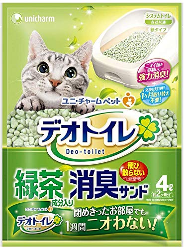 セット販売1週間消臭抗菌 デオトイレ 飛び散らない緑茶成分入り消臭サンド ×4