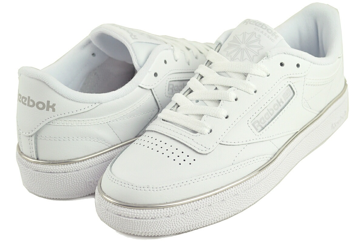 クラブシー 85 ホワイト グレー メタリックバンド コートシューズ 100201303