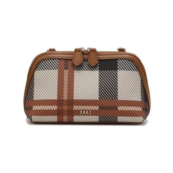 AK水原店 ハンドバッグ ブラウン ジュビリーチェック パターン ミニクロスバッグ DCWA6E226