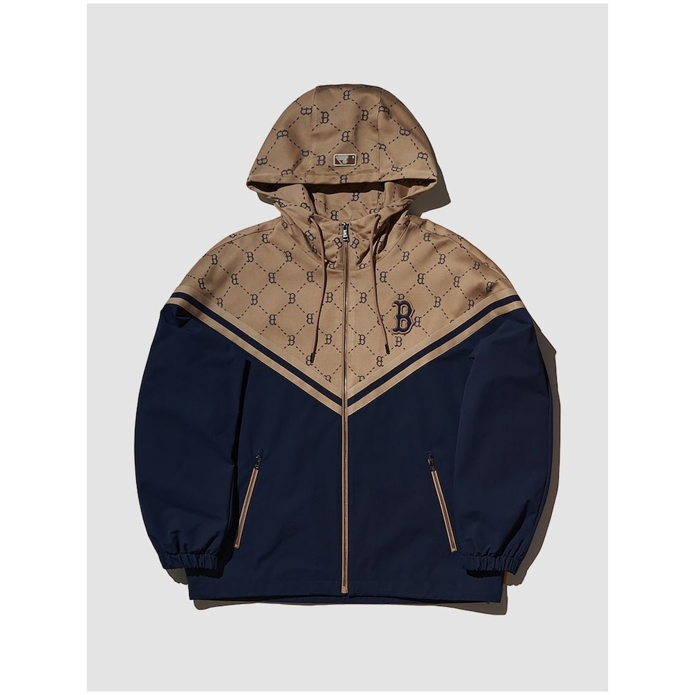 MLB ダイヤモンドモノグラムテーピングカラージャカードウインドブレーカー BOS (ベージュ) QHHC3AWJM0144-43BGL