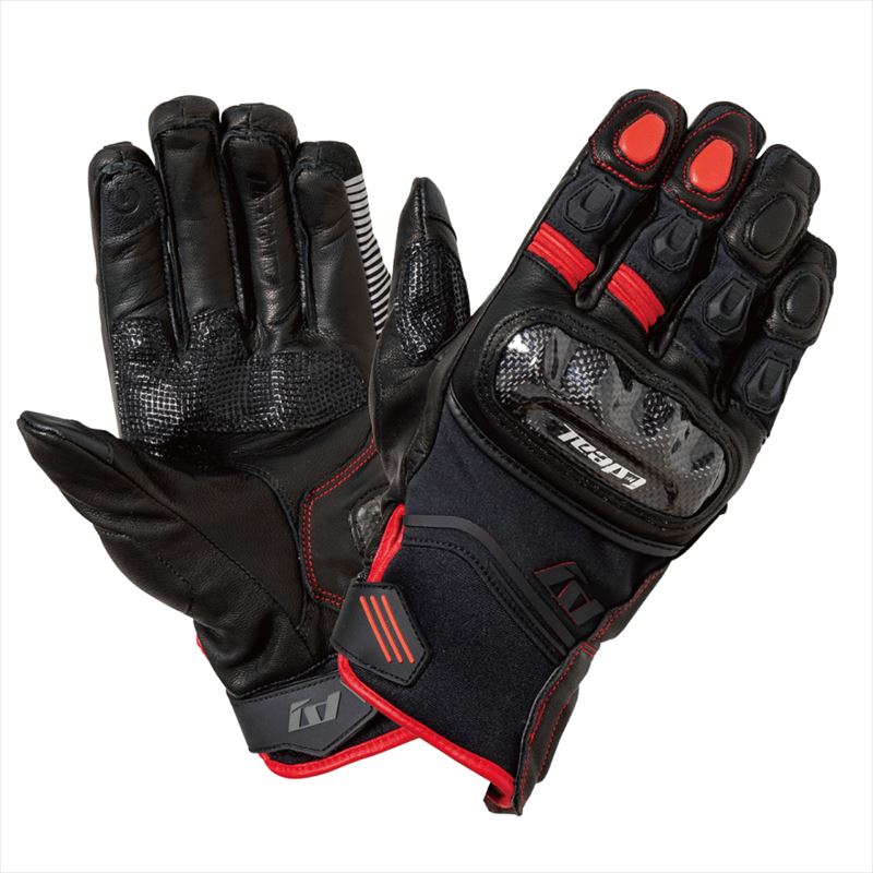 山城(yamashiro) IDEAL アイディール バイク用 グローブ 秋冬モデル ID-113 TOUGH(タフ) レッド Mサイズ ID113RD/M