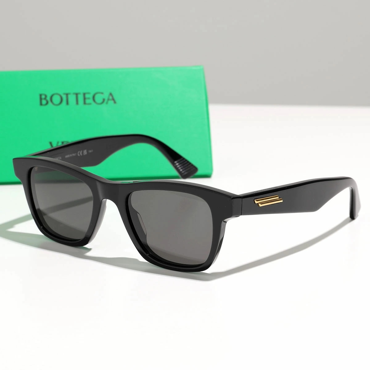 BOTTEGA VENETA ボッテガヴェネタ サングラス BV1120S メンズ スクエア型 メガネ 眼鏡 ロゴ アイウェア 001/BLACK-BLACK-GREY