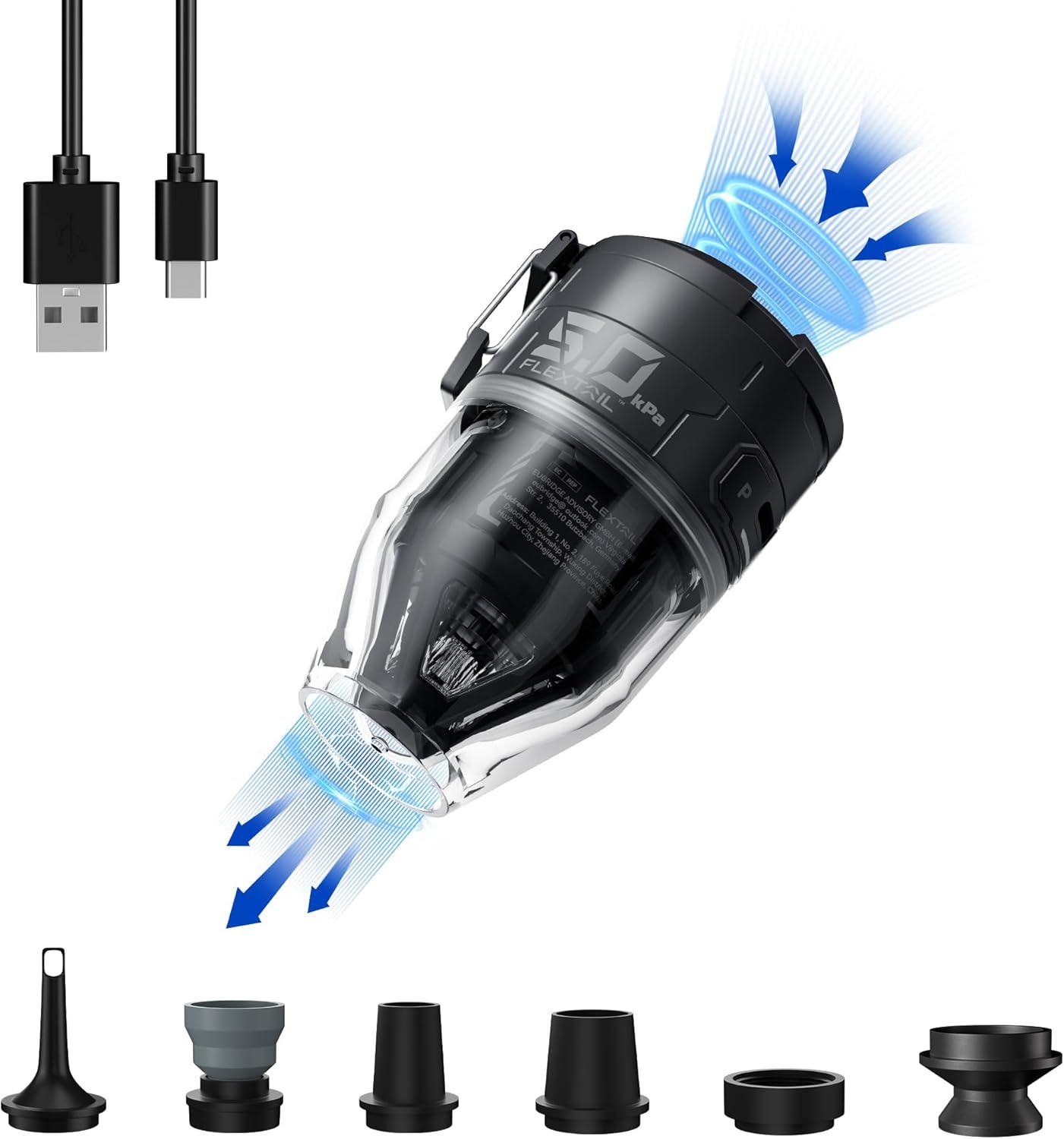 携帯式エアーポンプ USB充電式 最軽量ポンプ 5kPa 照明ライト付き 携帯型 テントライト 懐中電灯 エアーポンプ 空気入れ空気抜く 電動ポンプエアーベットなど対応 便利