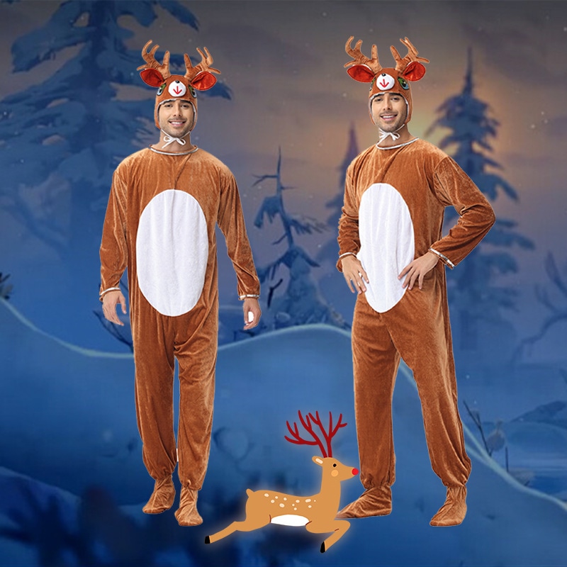 ハロウィンコスプレトナカイ連体衣動物コスプレで男女カップル服を着る