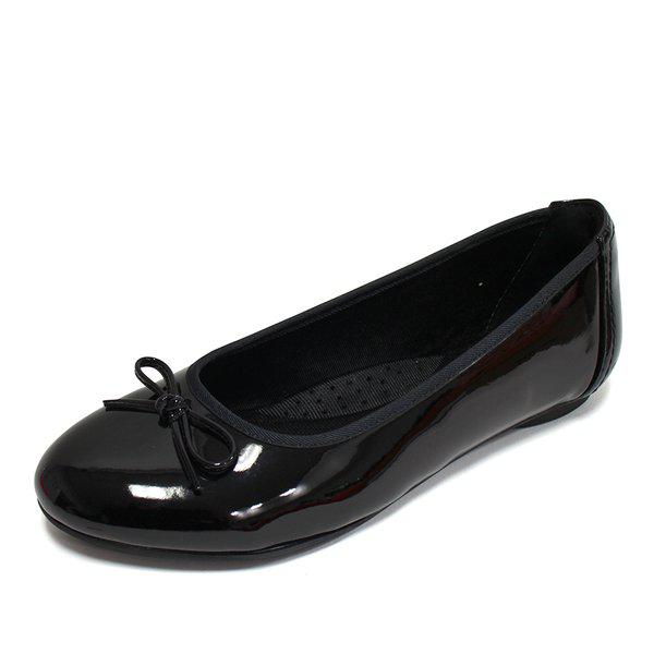 女性リーガンパンプスボウフラットシューズミディアムローファーブラックCH4576