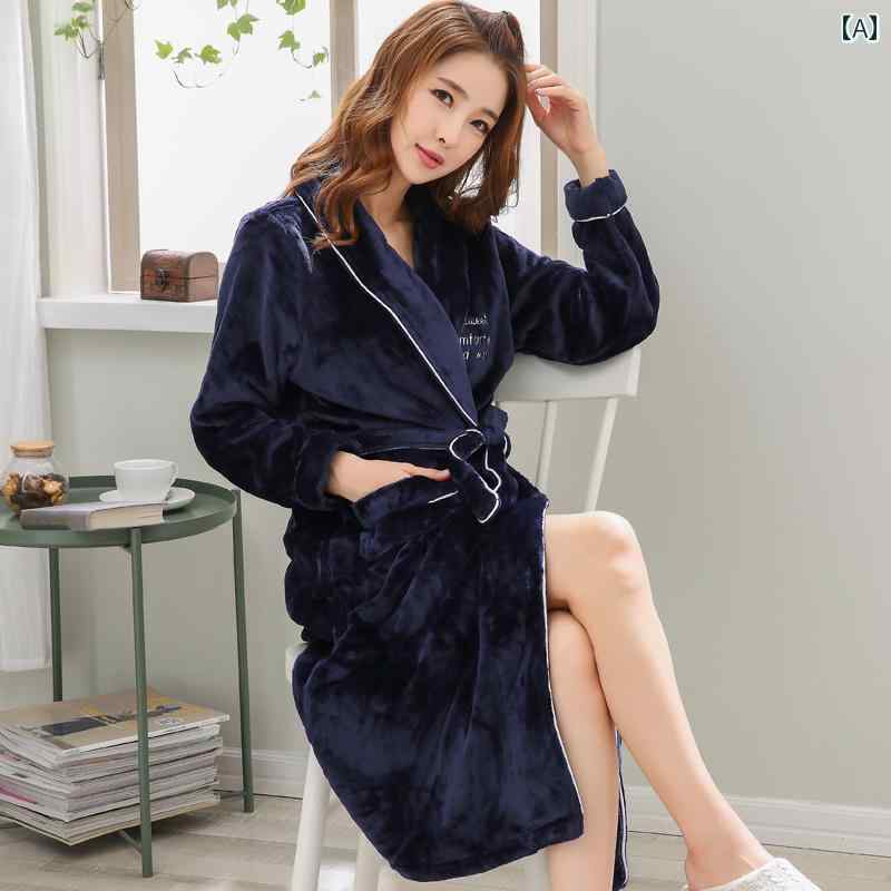 ガウン レディース 冬 かわいい シンプル 大きいサイズ 厚手 バスローブ 快適 刺繍 ワンポイント 旅行 ポケット ロング 長袖 赤 ピンク グレー