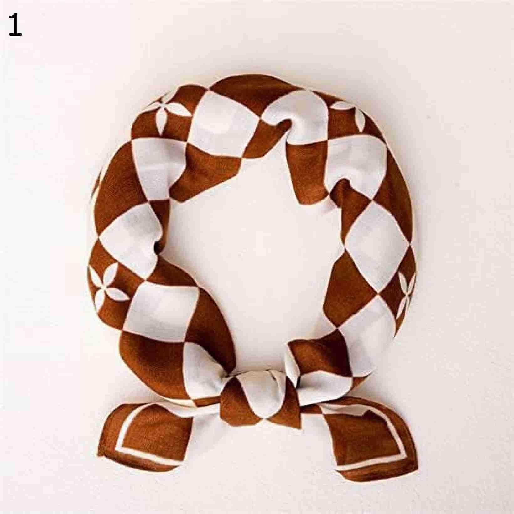 【20%OFFクーポン～】チェスボードスカーフプロフェッショナルレディーススカーフアクセサリーファッションシンプル70スモールスクエアスカーフ スカーフ (Color : Brown Size :