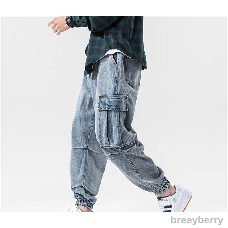 【即納】極太 デニム ジーンズ パンツ カーゴパンツ メンズ ルーズフィット ヒップホップ ストリート系 ワイドパンツ バギーパンツ 大きいサイズ