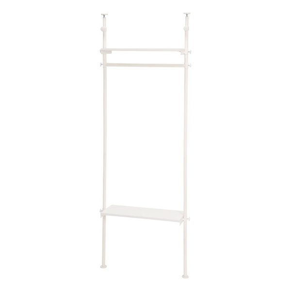 突っ張りハンガーラック ホワイト・幅70×奥行24×高さ187264cm KTR-3151SW