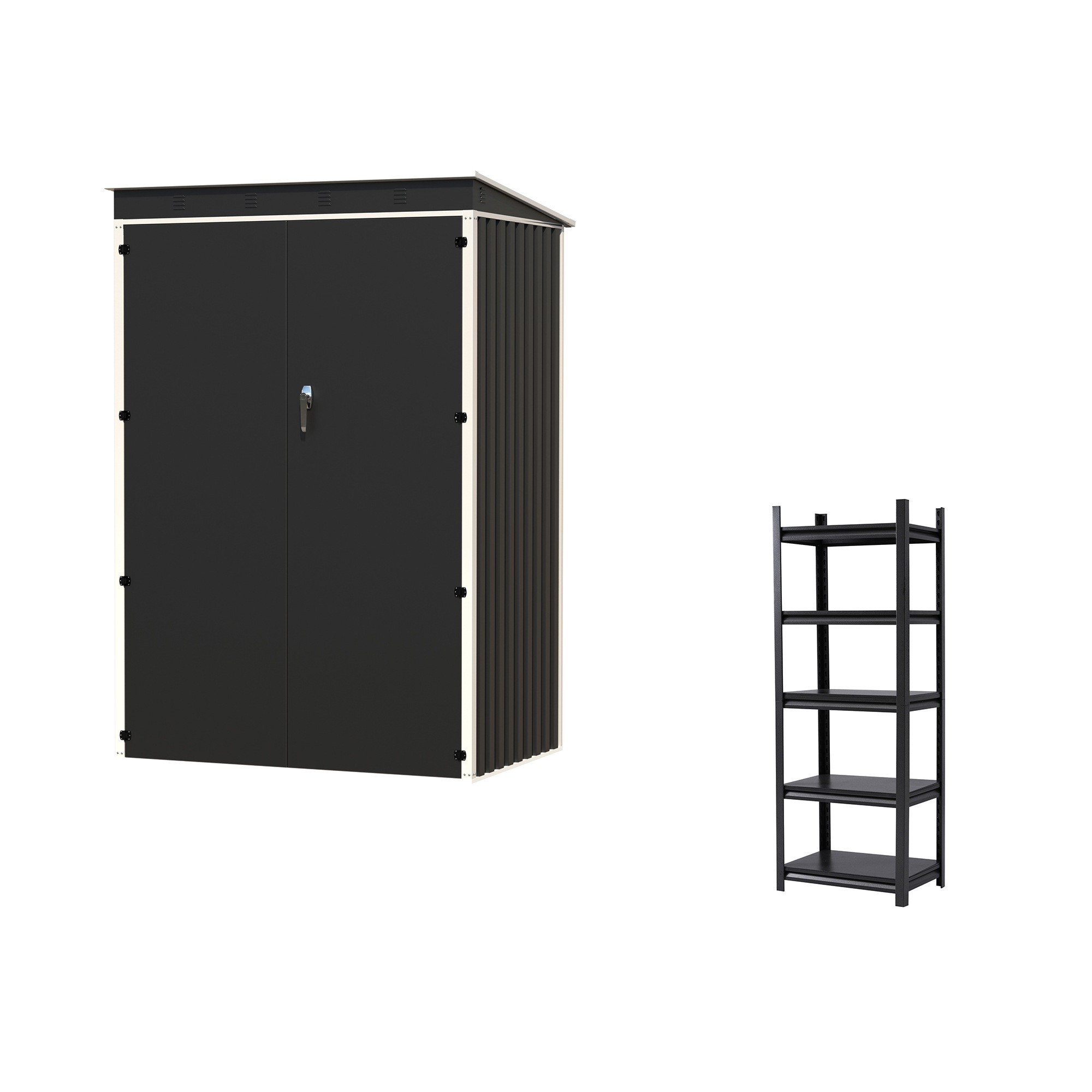 【現地発送.送.料.無.料！】物置 屋外 スチール 倉庫 戸外収納庫 幅120*奥行き90*高185 物置き おしゃれ 大型 収納庫 屋外物置 防さび ベランダ 防水 ドア スチール物置 屋外収