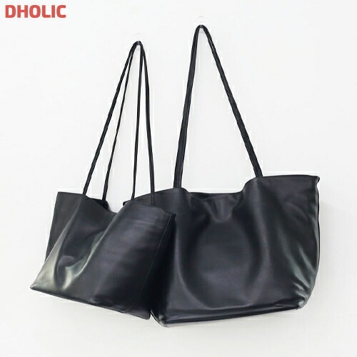 ポーチ付ビッグシンプルストライプショルダーバッグ・1938032