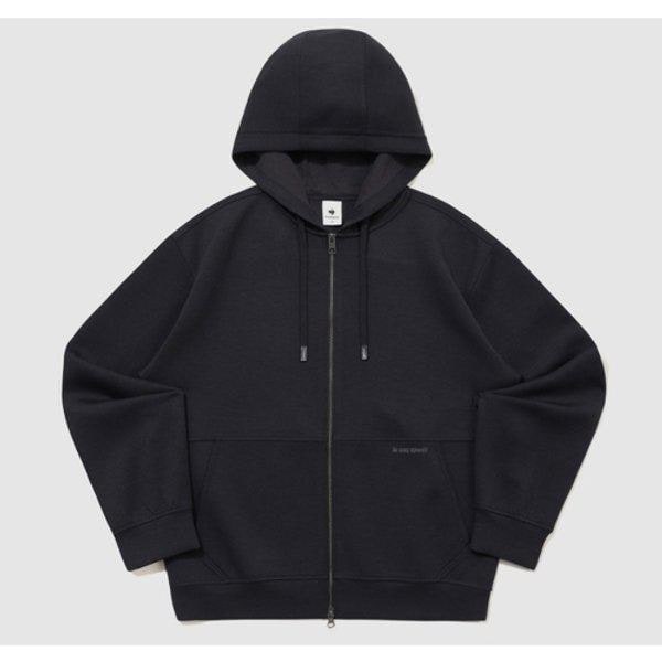 ユニ クッション地ルーズフィットフード付きジップアップ B1 QR123LFT13 BLK GRY OTM