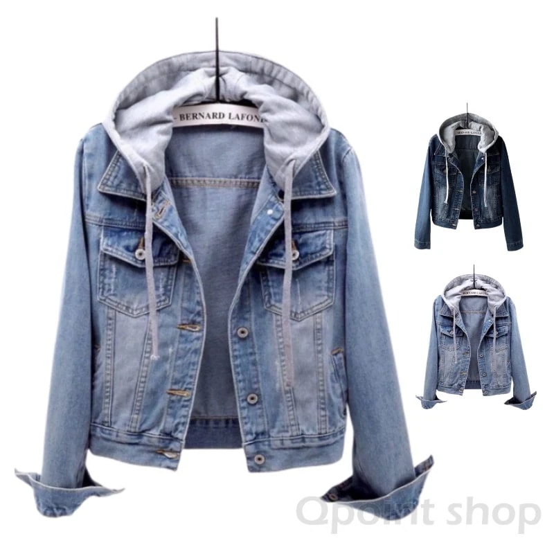 秋冬新作2022女性が選ぶデニ今週の割引は 25% オフですム大人Gジャンデニムジャケットレディースフード取り外し可能