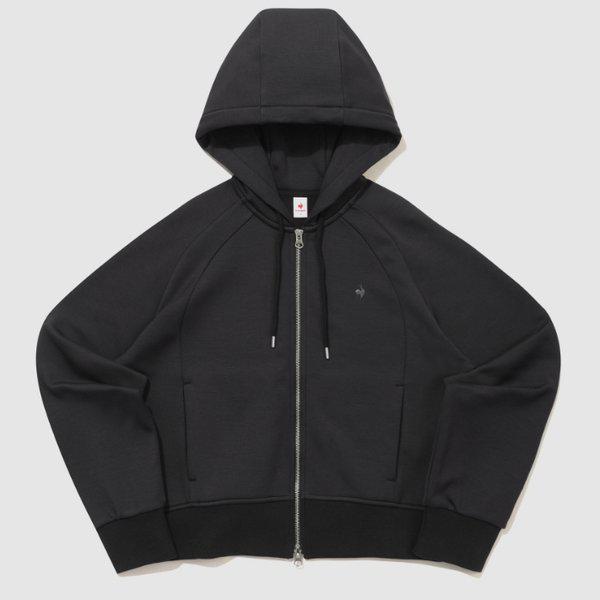 W ルーズフィット モーダル メロー フード ジップアップ B1 QQ422OFTO1 BLK DBG MGR