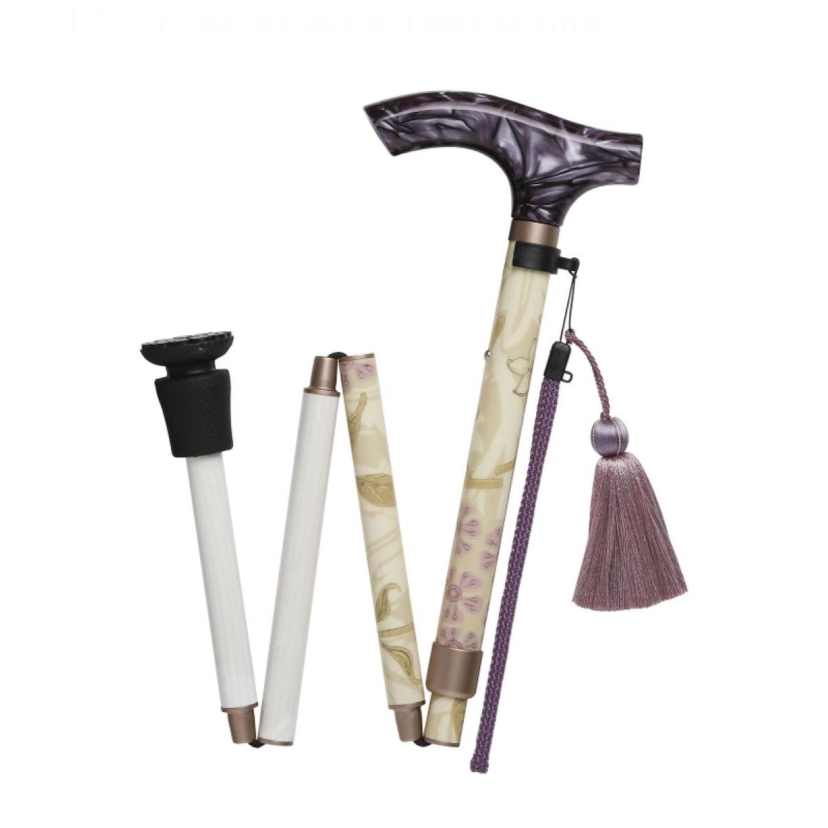 フジホーム ウィリアム・モリス 折畳 ステッキ ジャスミン　杖 10段階調節 歩行サポート 母の日 父の日 プレゼント 化粧箱入り WB5111 敬老の日