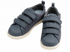 徳武産業 あゆみシューズ Re-Lifeメッシュ01 装具対応/屋内用 3E ネイビー 両足6Lサイズ 7502