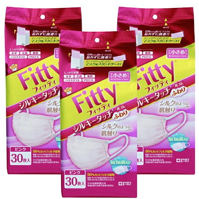 他サイト： フィッティ シルキータッチ 耳ゴムふわり やや小さめ 30枚入 &7DAYSマスクEXプラス やや大きめ ホワイト 30枚入の商品画像