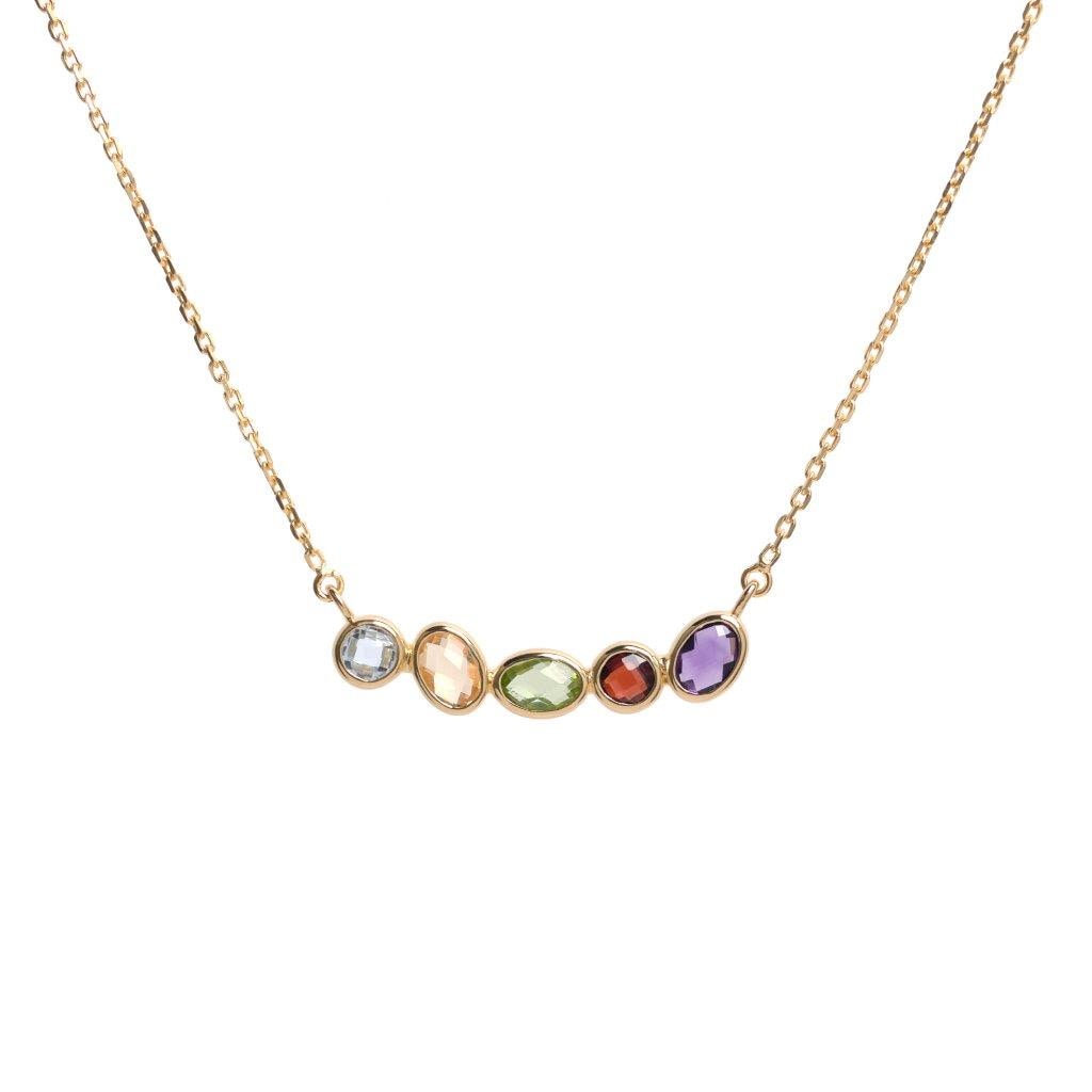 【TOME JEWELRY】 S925 MULTI STONE LINKED NECKLACE