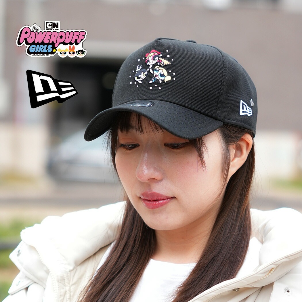 NEWERA ニューエラ パワーパフ ガールズ 帽子 キャップ 9FORTY A-Frame The Powerpuff Girls BLACK ( ブラック 黒 14743498 )