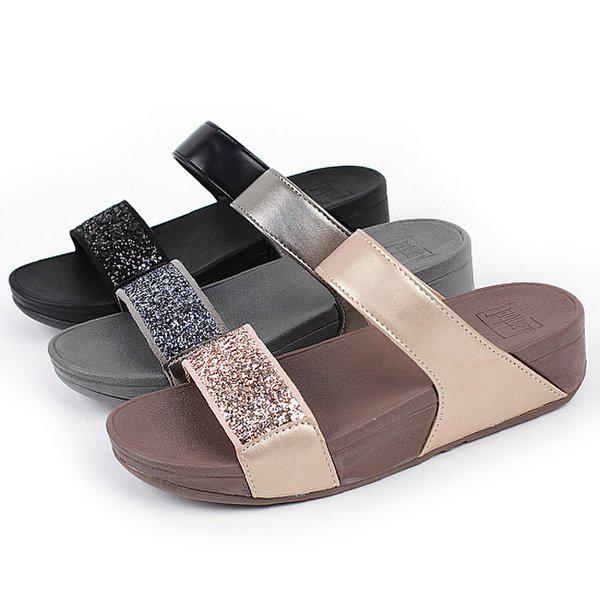 [シューズ] コンフォートパール生地 女性ミュールスリッパ 室内履き 4cm/3color sjcnk-ston