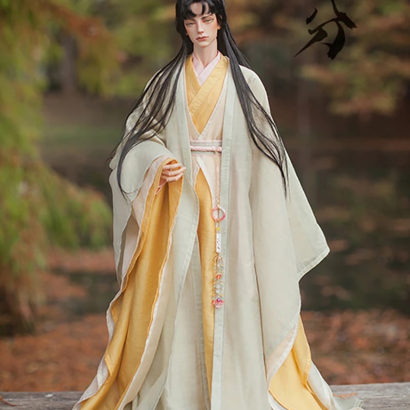 BJDドール服 古風衣装セット 時代服 黄色系 80cm/70cm/SD/MSDサイズ人形用衣装