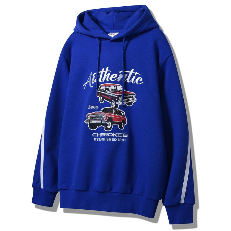 男女共用配色フード付きTシャツ JP1THU031BL ECJ