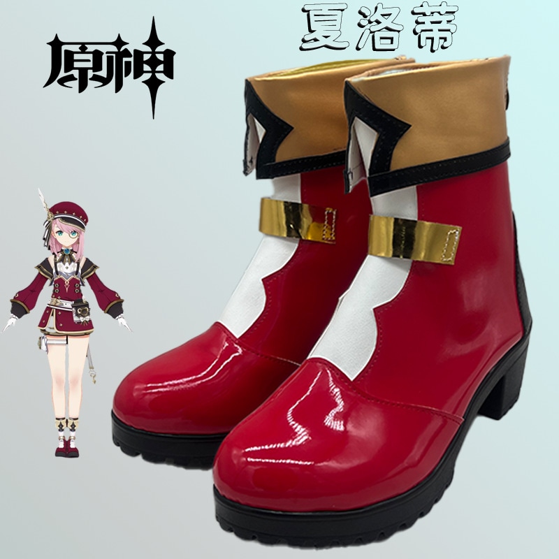 原神 シャーロットシューズコミック展示二次元パフォーマンスシューズ写真付きブーツのカスタマイズをサポート