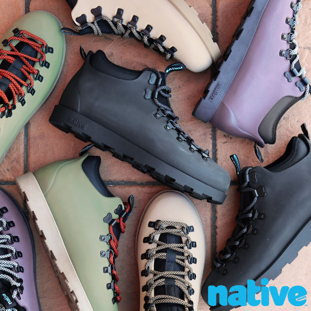 ネイティブ メンズ スニーカーブーツ フィッツシモンズ シティライト ブルーム ローカット アウトドア レディース ショートブーツ カジュアルシューズ 31106848 ジフィーブラック 黒 フレック