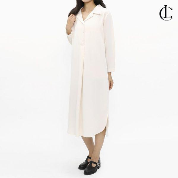 レディースワンピース LOSC001 シャルルカラー裾シャツストラップロングドレス