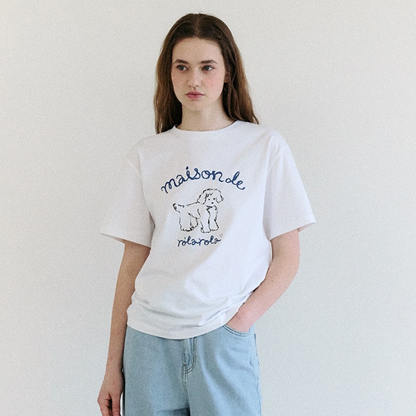 MAISON ROLA PUPPY FRIENDS T-SHIRT WHITE
