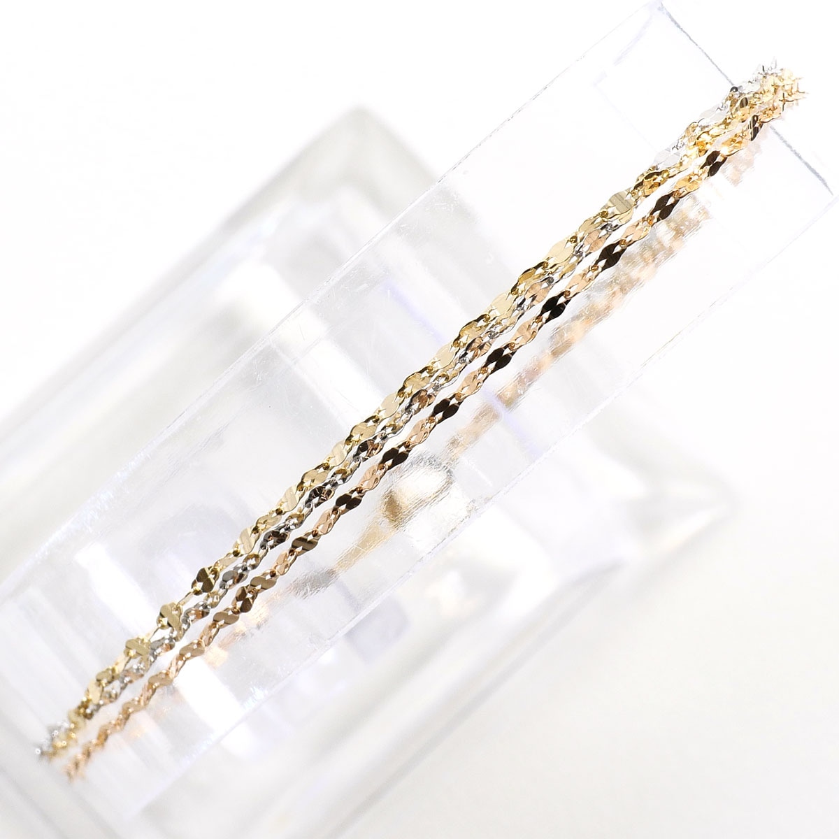 K10 10金 YG イエローゴールド ブレスレット 総重量約0.8g 約17.5cm ジュエリー 中古