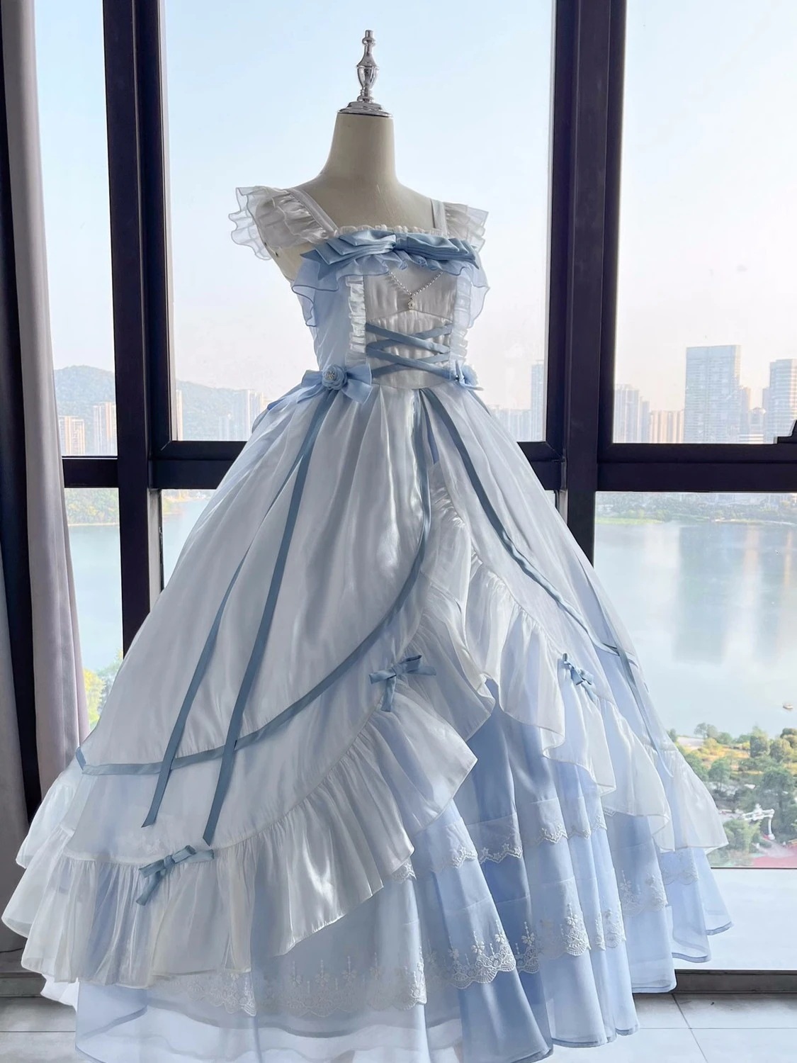 フライングダイアリー ビッグスカート フラワー 結婚 日常 ロングスカート 誕生日 ドレス ロリータ
