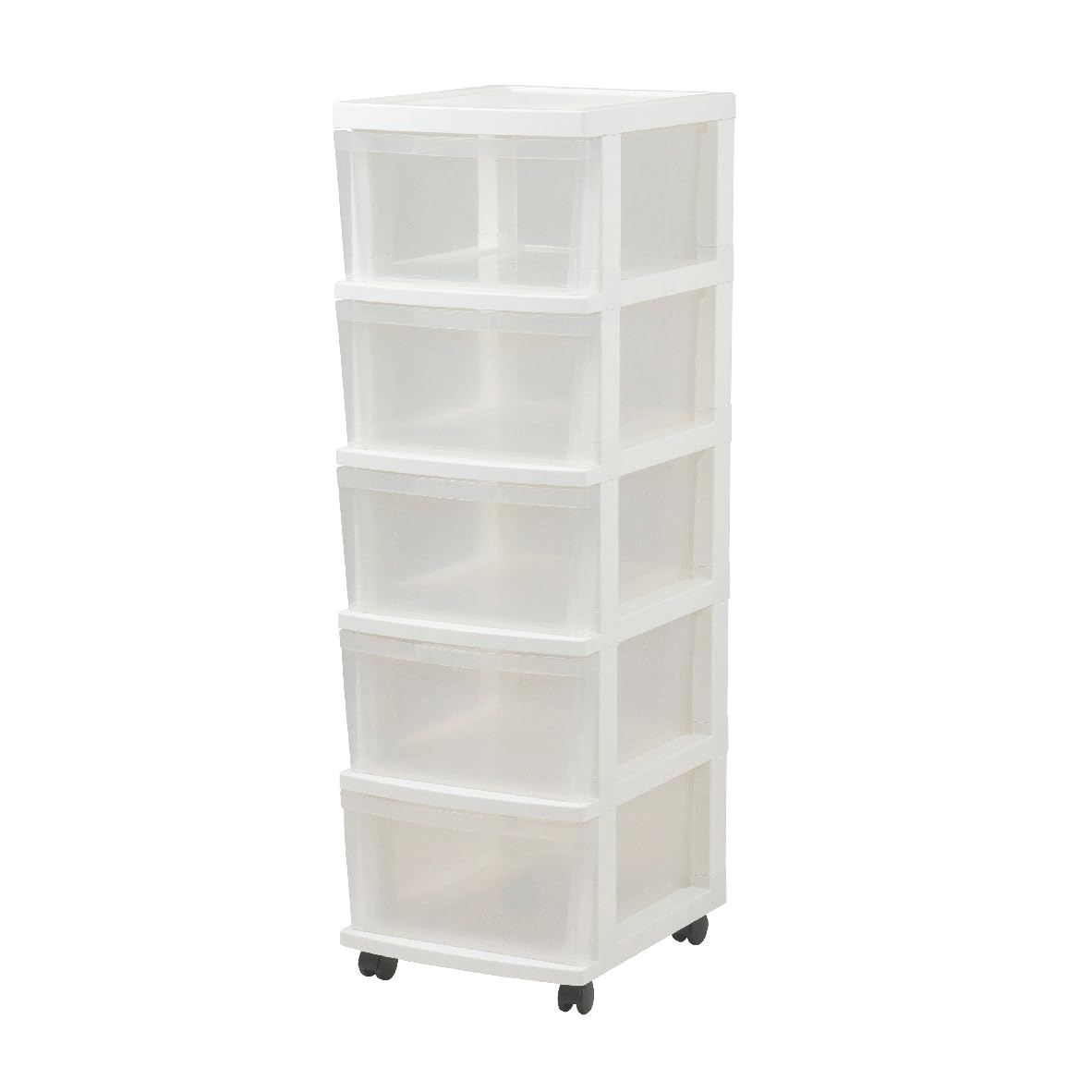 JEJアステージ(JEJ Astage) 収納チェスト エミング 5段 キャスター付き ホワイト 日本製 簡単組立 W340×D420×H680mm