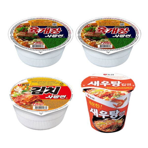 ユッケジャンボウル麺12個+キムチボウル麺6個+エビスープカップ6個(計24個)