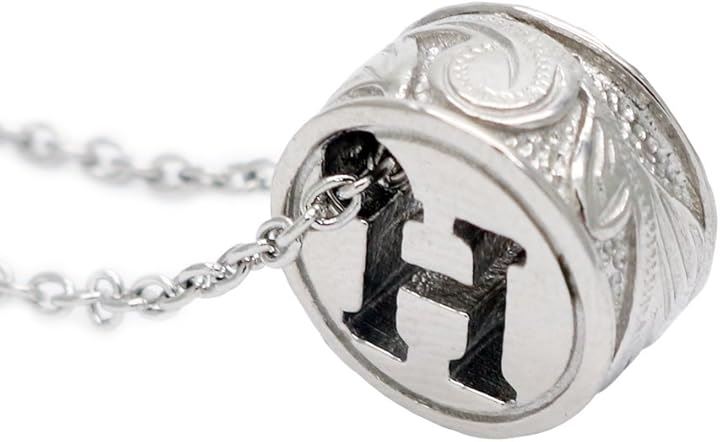 アクセサリーショップ サージカルステンレス イニシャル ペンダントネックレス ハワイアンジュエリー レディース アルファベット( シルバー)