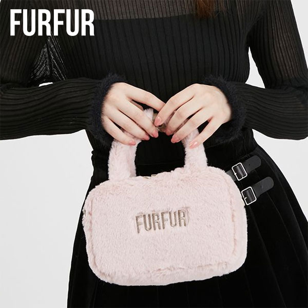 【SALE30%OFF】【即納】ファーファー FURFUR バッグ 24秋冬 エコファースクエアボストンバッグ ハンドバッグ ショルダーバッグ ファー rwgb245529