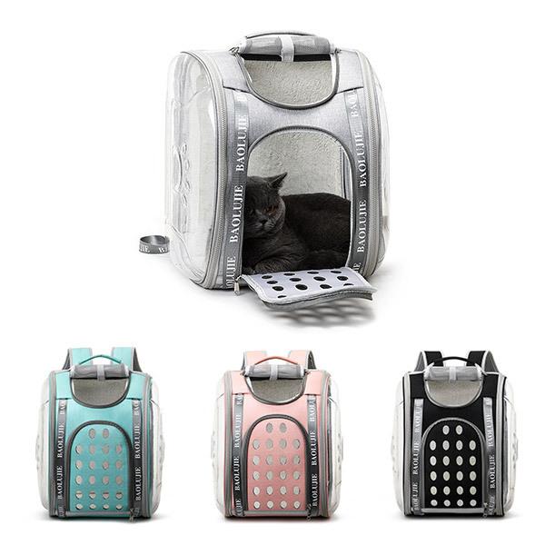 小型犬 猫 ウサギ キャリーバッグ ボストン型 クリア ペットキャリー ペットバッグ 旅行 通院 災害 キャリー 折りたたみ式 ペットハウス
