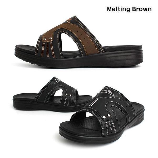 メンズ デイリー ステッチ クッション スリッパ 3cm