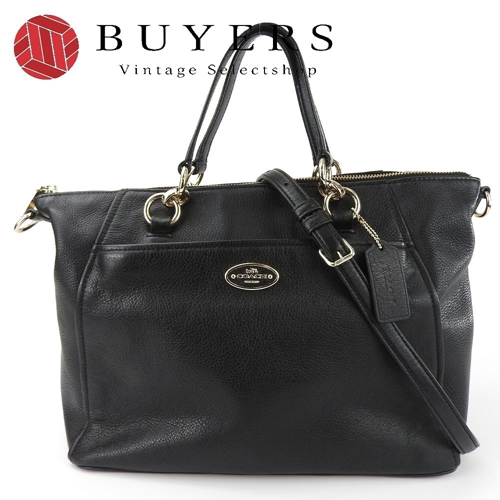 中古 ハンドバッグ F34508 レザー ブラック ブラック ゴールド金具 ２WAY ショルダー レディース 女性