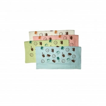 ツバメタオル 表ガーゼ＆パイル バスタオル 4枚 アソート カフェ