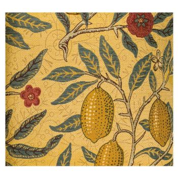 川島織物セルコン Morris Design Studio フルーツ 背当クッションカバー 45x45cm LL1729 Y イエロー