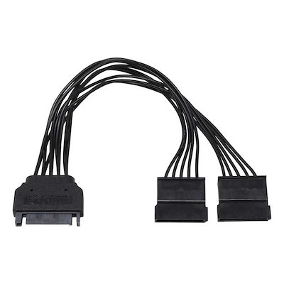 他サイト： アイネックス　シリアルATA用二股電源ケーブル 15cm ブラック　S21501SACBKの商品画像