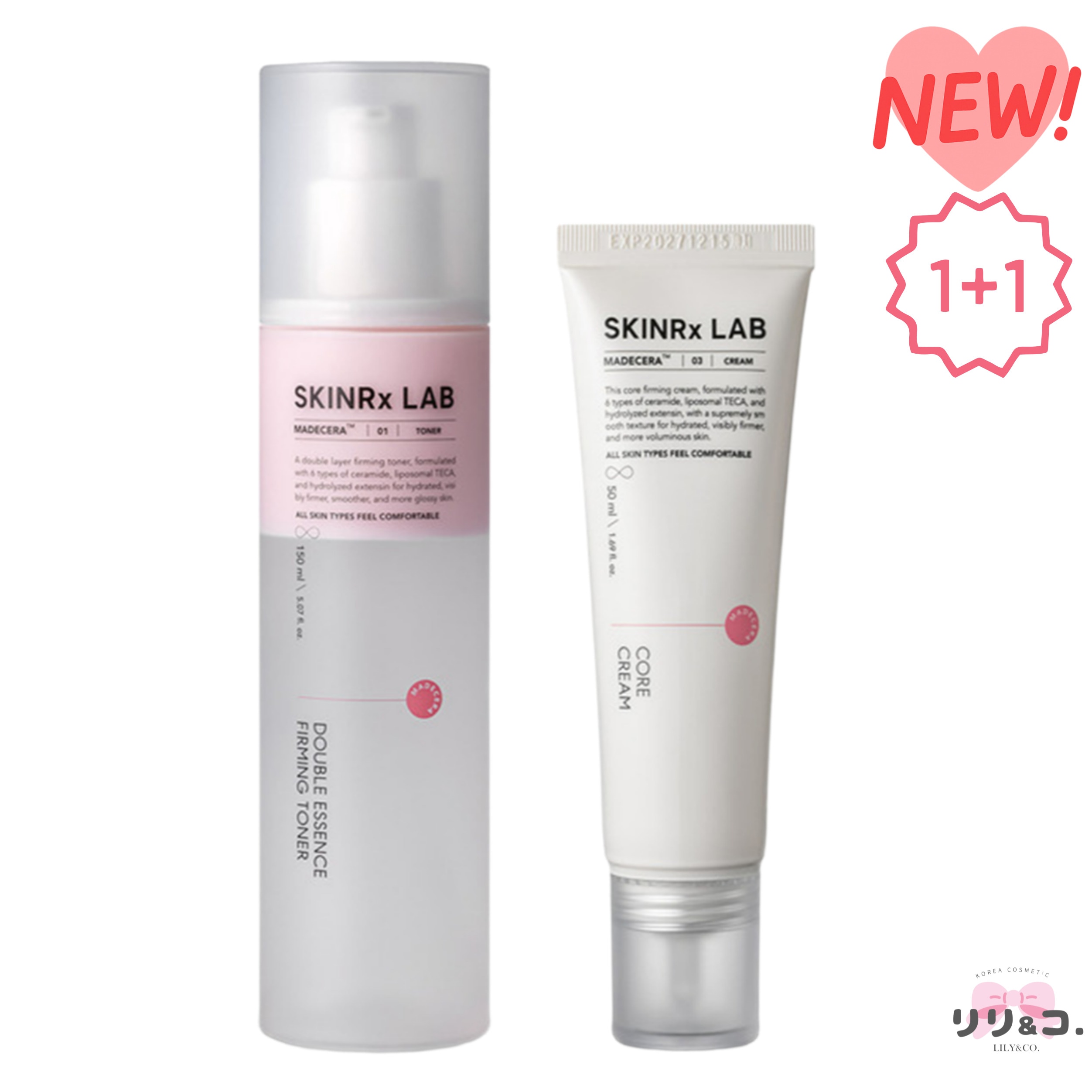 [韓国人気 大容量 セット] マデセラ ダブルエッセンス ファーミングトナー 150ml ＋ コアクリーム 50ml セット トナー 肌バリアクリーム スキンケア 低刺激 水分 保湿 韓国コスメ エ