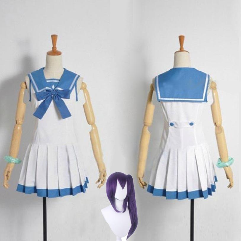 【一部分3日内出荷】コスプレ衣装 アニメコス 凪のあすから 比良平千咲 比良平ちさき風コスプレセーラー ウィッグ追加可